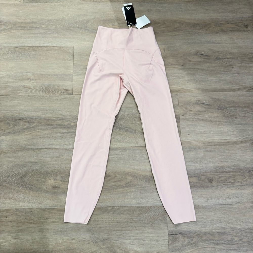 $100 Adidas All Me Luxe 7/8 Length High-Rise Leggings Putty Mauve Women’s Size S